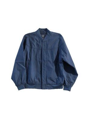 Vintage John Blair Bomber Jacket Mens Size L Navy Blue Varsity Full Zip Lined